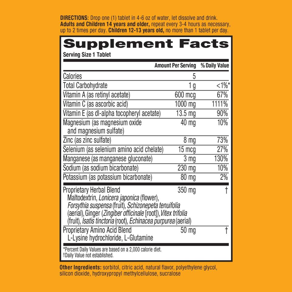 Airborne Vitamin C Effervescent Tablets Lemon Lime - 10 ct - Image 2