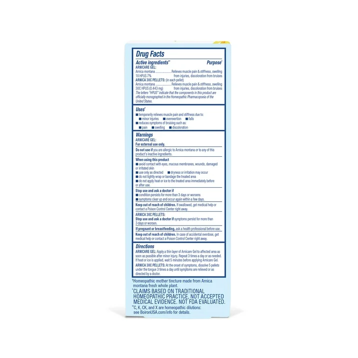 Boiron Arnicare Gel and Arnica Montana 30C Homeopathic Medicine for Pain Relief 2.6 oz - Image 2