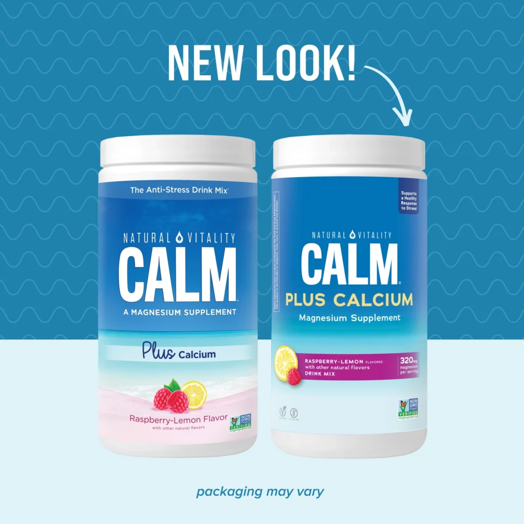Natural Vitality Natural Calm plus Magnesium-Calcium Drink, Raspberry ...