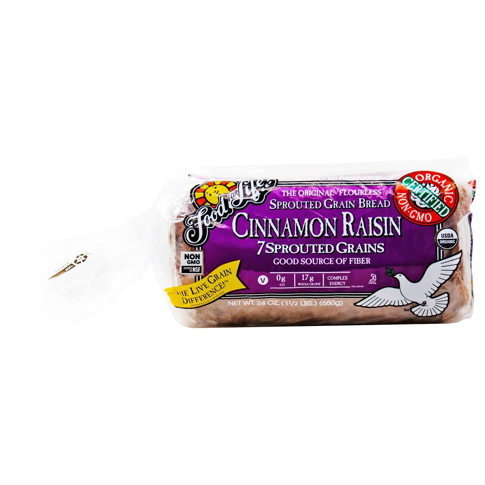 Food For Life - Sprouted Grain Cinnamon Raisin Bread 24.00 oz 1 Food For Life - Sprouted Grain Cinnamon Raisin Bread 24.00 oz
