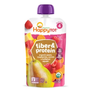 HappyTot Fiber & Protein Pears Raspberries Butternut Squash & Carrots Baby Meals 4 oz