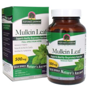 Nature s Answer Mullein Leaf Verbascum Thapsus 500mg -90 v-caps