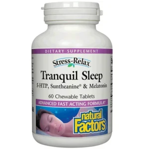 Stress-Relax Chewable Tranquil Sleep by Natural Factors Tropical Fruit Flavor 60 tab