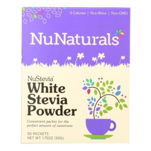 NuNaturals Nustevia White Stevia with Maltodextrin Packets, 50 count