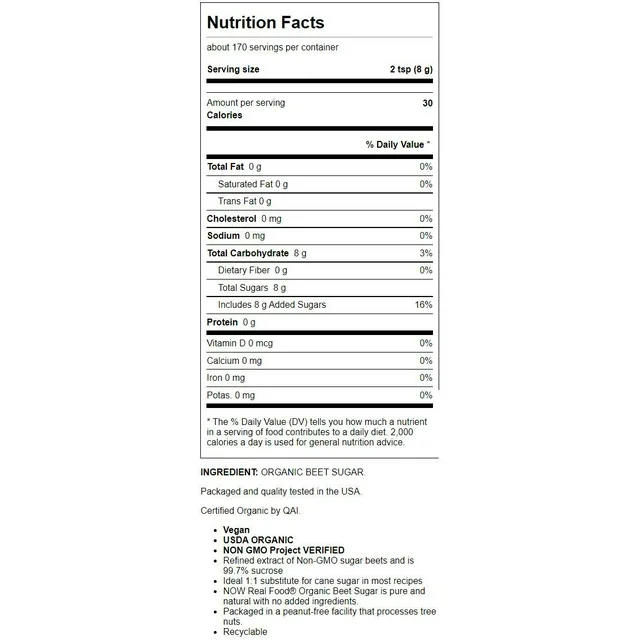 Now Foods Real Food Beet Sugar 3 lbs - Image 2