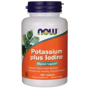 NOW Supplements Potassium plus Iodine Supports Electrolyte Balance 180 tab