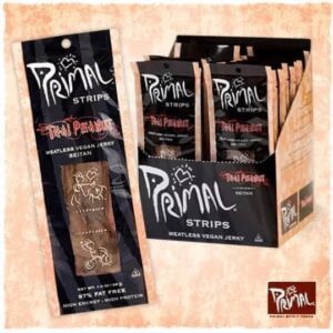 Primal Spirit Meatless Jerky, Thai Peanut Flavor, 1-Ounce Pouches