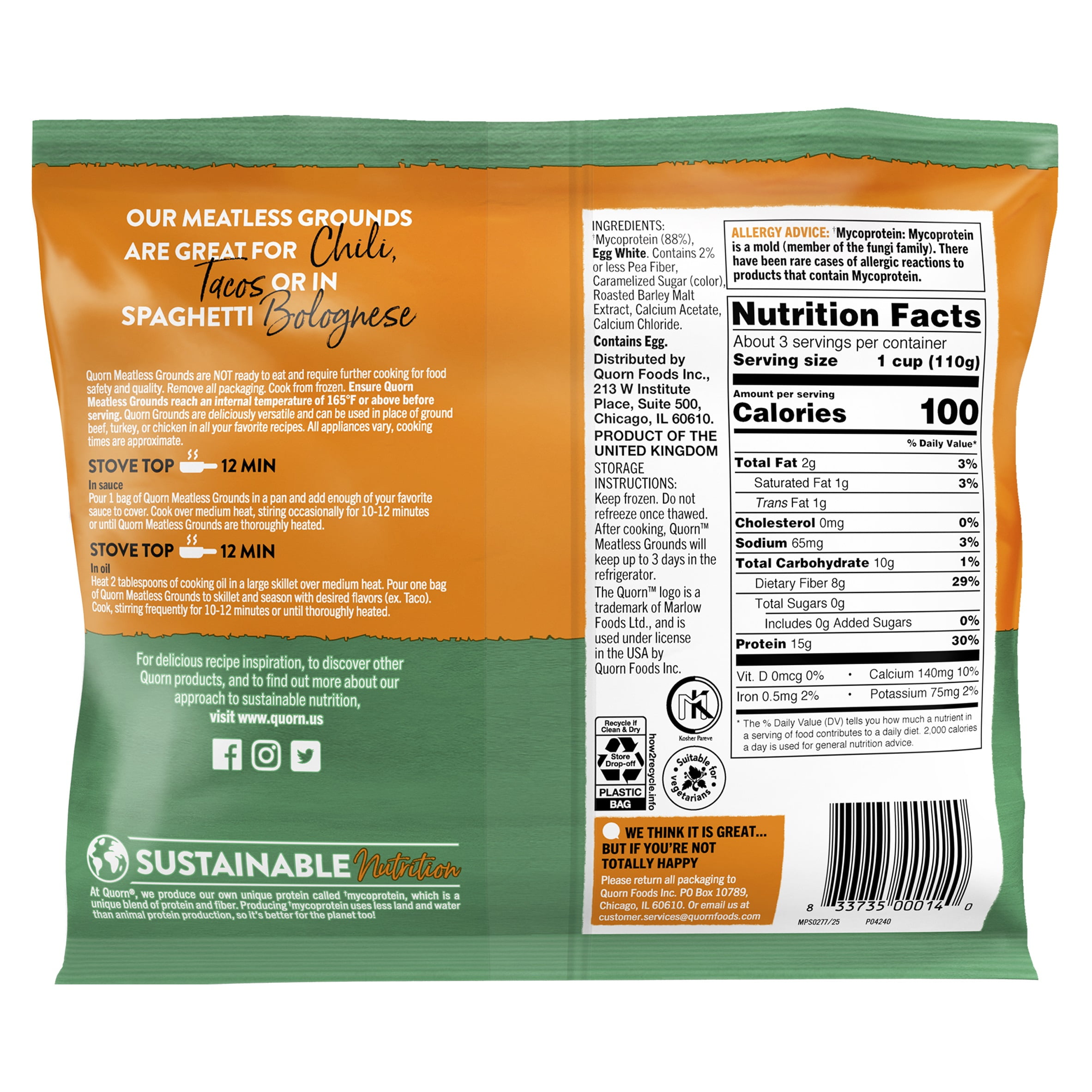 Quorn Meatless and Soy-free Grounds 12 oz 2 Quorn Meatless and Soy-free Grounds 12 oz - Image 2