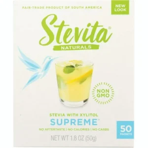 Stevita Stevia with Xylitol Supreme - 50 Packets - All-Natural Zero Calorie Swe 1.8 oz