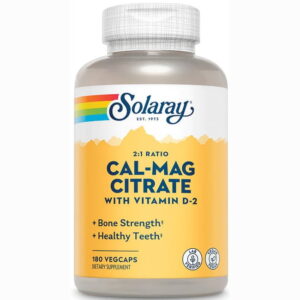 Solaray Calcium Magnesium Citrate 2:1 Ratio with Vitamin D2 Healthy Bone Muscl