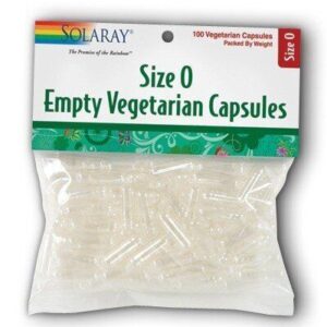 Solaray Empty Vegetarian Capsules, Size 0 100 cap