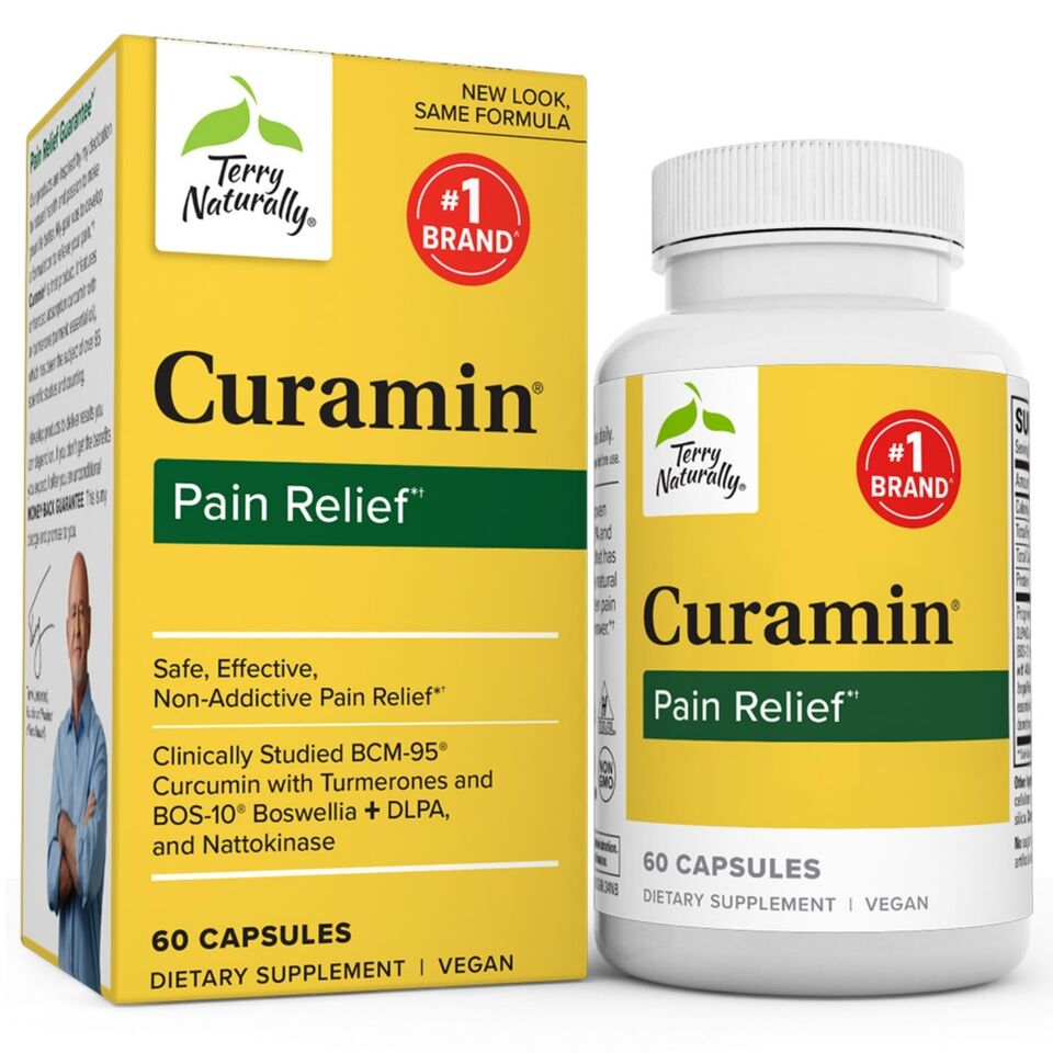 Terry Naturally Curamin - 60 Vegan Capsules - Non-Addictive Pain Relief Suppleme - 60 cap