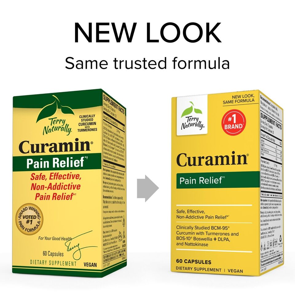 Terry Naturally Curamin - 60 Vegan Capsules - Non-Addictive Pain Relief Suppleme - 60 cap - Image 3
