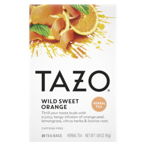 Tazo Tea Wild Sweet Orange Caffeine-Free Tea Bags 20 Count Box