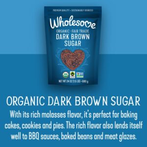 Wholesome Sweeteners Fair Trade Organic Dark Brown Sugar, 24-Ounce Pouches 24 Oz